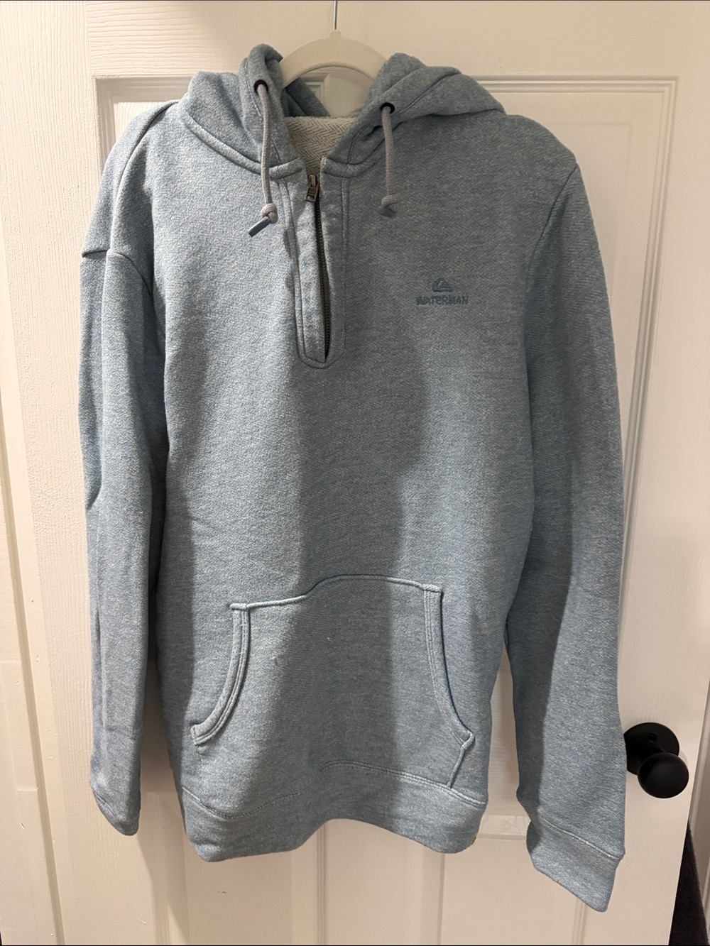 Quicksilver Waterman Light Blue Half-Zip Hooded Sweater - Men's
